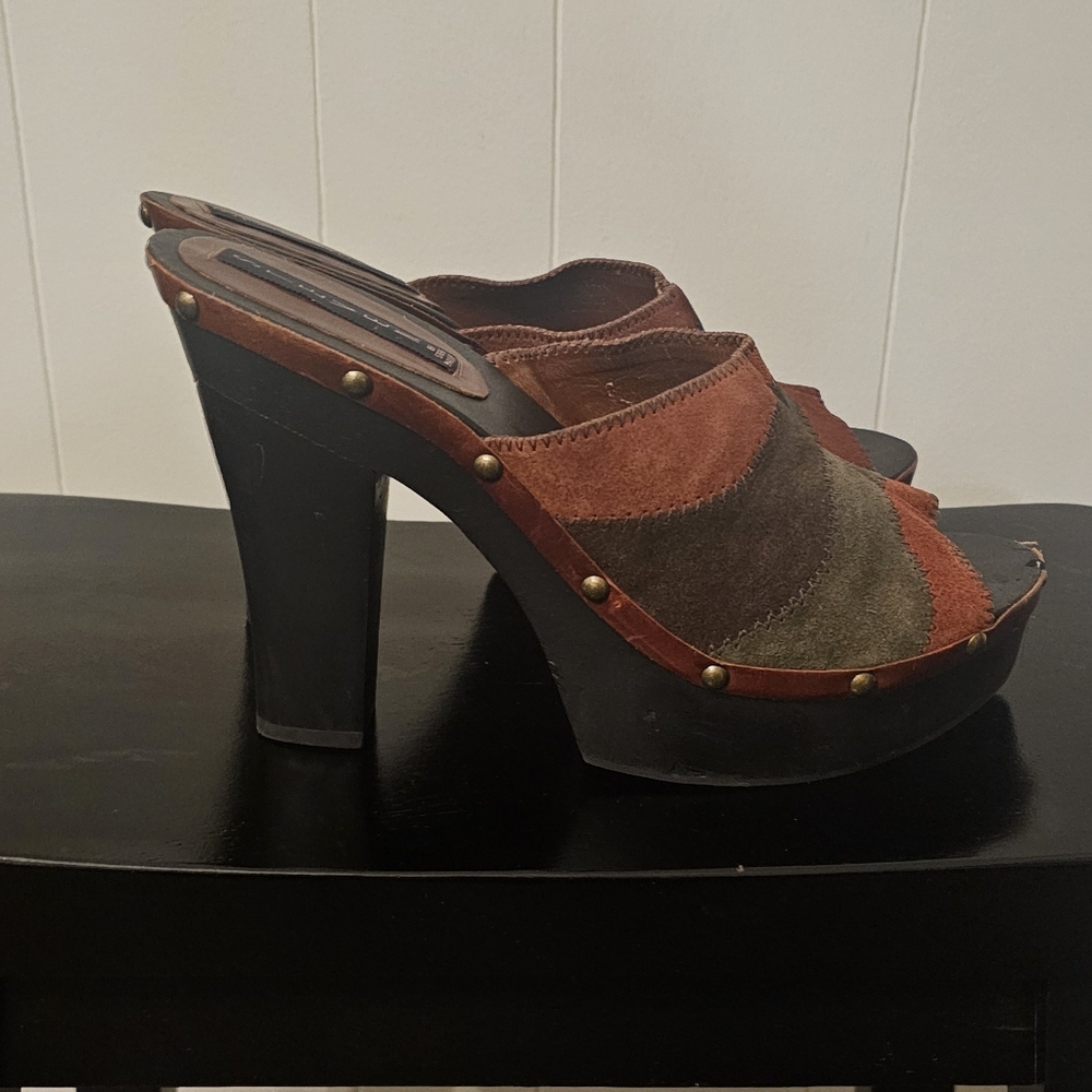 Steven Multicolor Suede Open-Toe Mules 10 - Picture 8 of 10